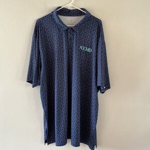 Men's Navy Patterned Polo Shirt